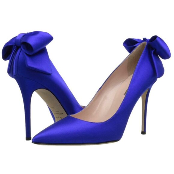 SJP by Sarah Jessica Parker Shoes - NIB SJP by Sarah Jessica Parker Lucille Bow Satin Pumps Blue EU 39.5 US 9 100mm